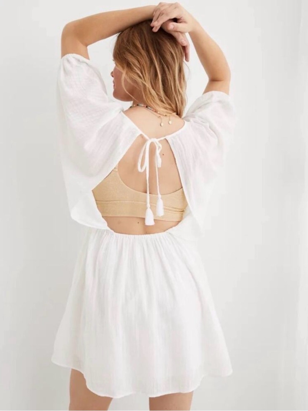 Aerie 100% Cotton Golden Hour White Coverup - Picture 2 of 9